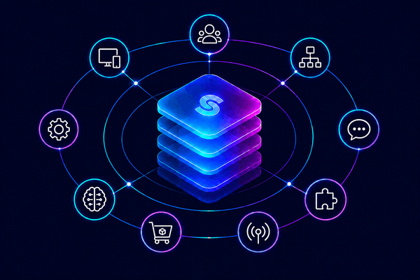 Stratoum connecting users, workflows, communications, AI, applications, devices, and digital health operations